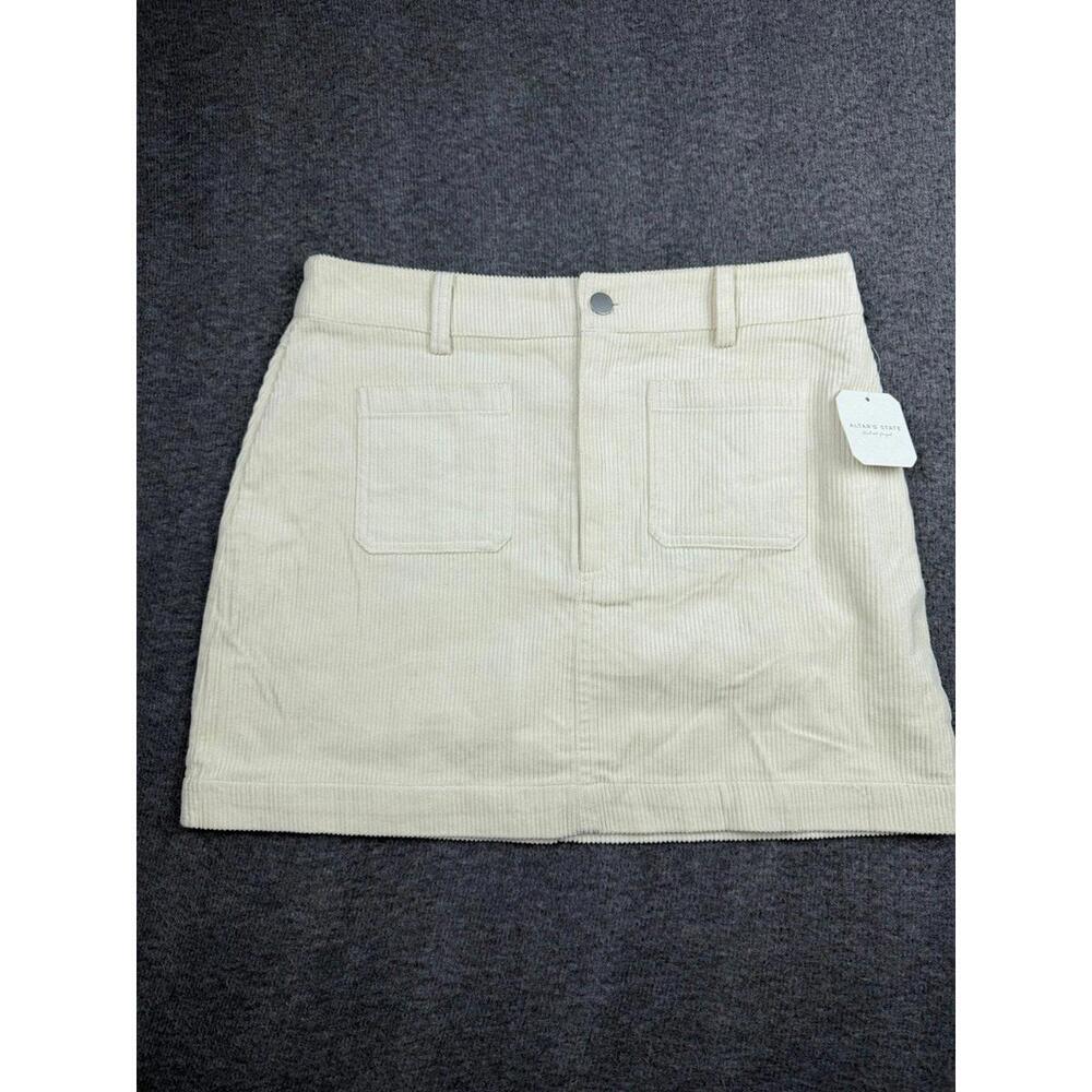Altar'd State Beige Corduroy Mini Skirt with Front Pockets‎ Size Medium